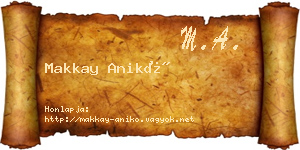 Makkay Anikó névjegykártya